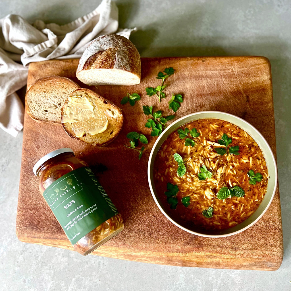 Chicken and orzo soup with vegetables – comfort meal delivery Northern Rivers