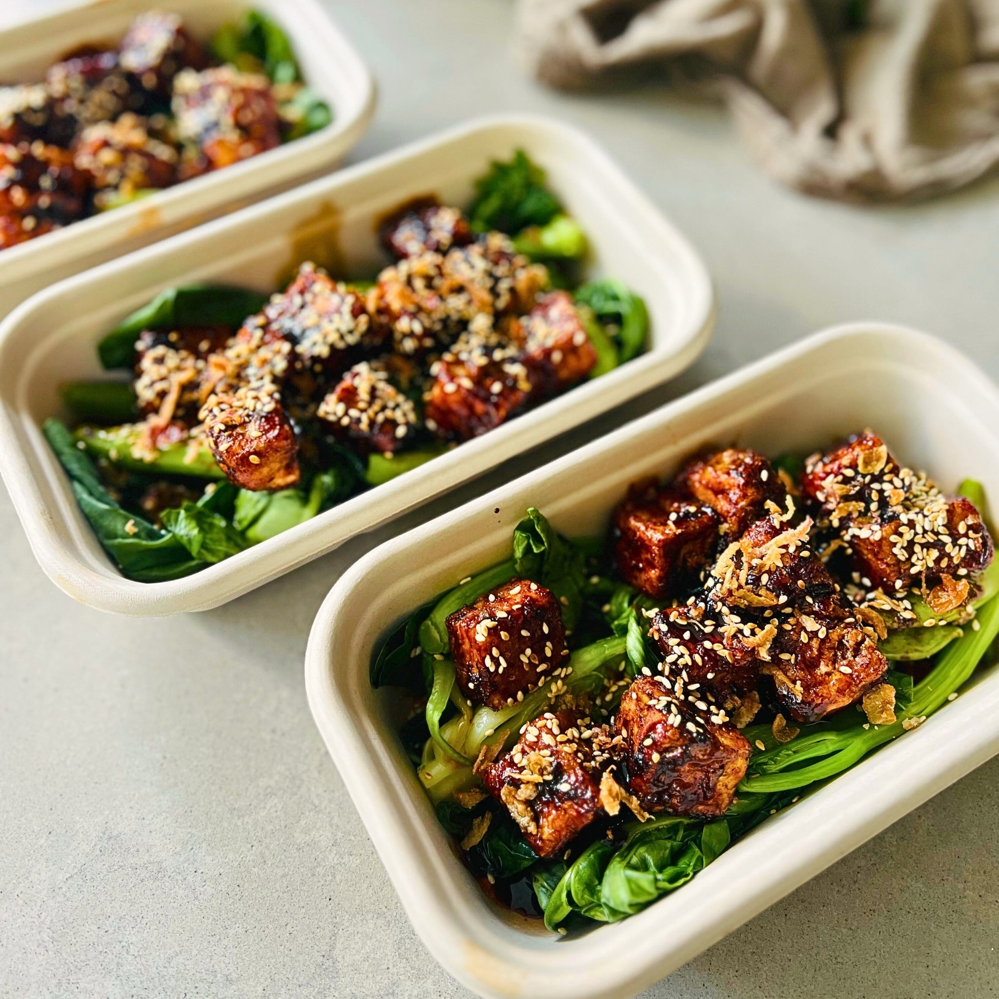 Sticky Glazed Tofu & Asian Spring Greens delivery Northern Rivers