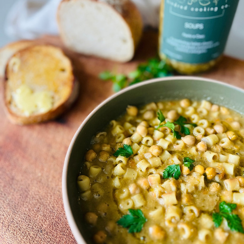 Pasta e Ceci soup with chickpeas and pasta – Italian meal delivery Northern Rivers