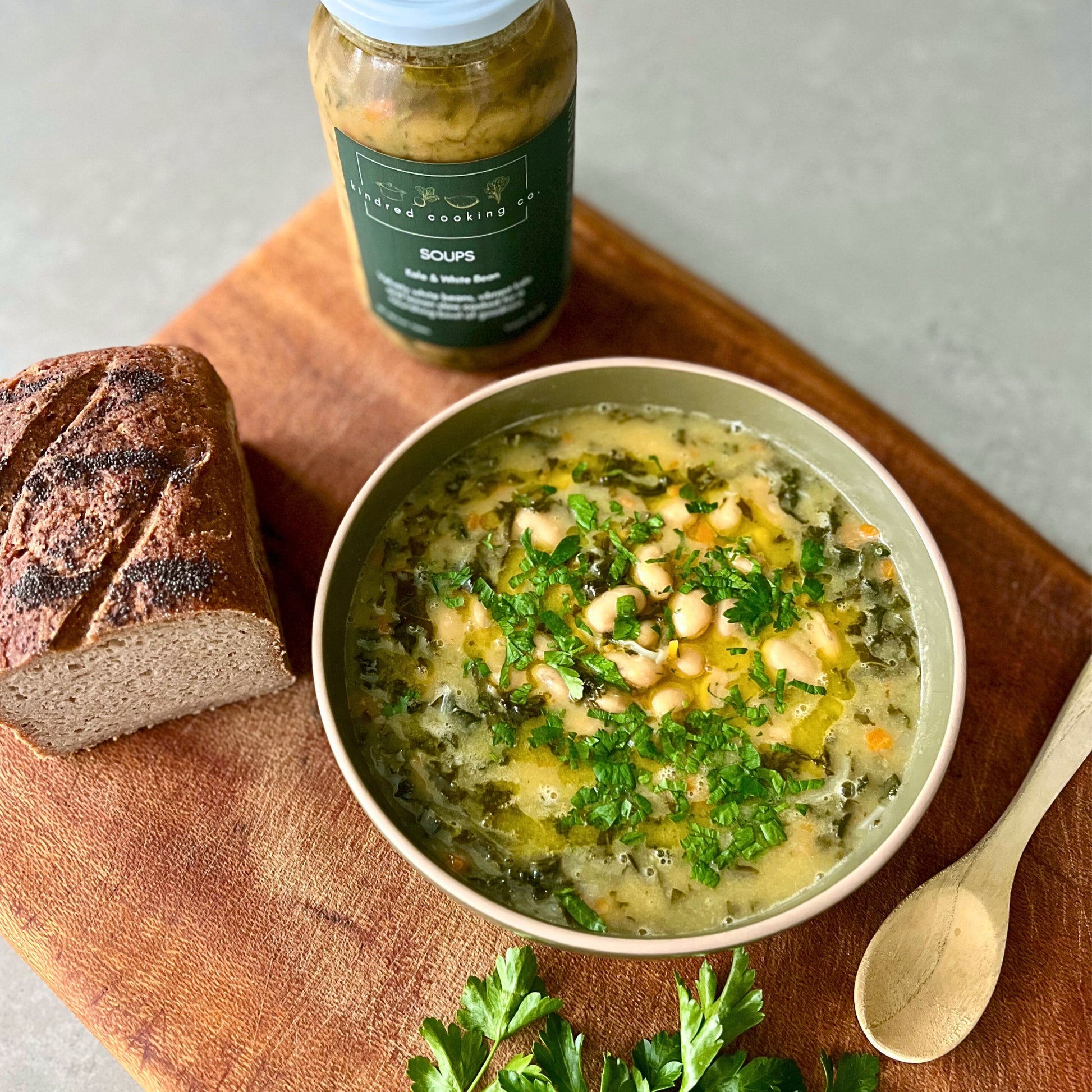 Kale and white bean soup – vegan meal delivery Northern Rivers