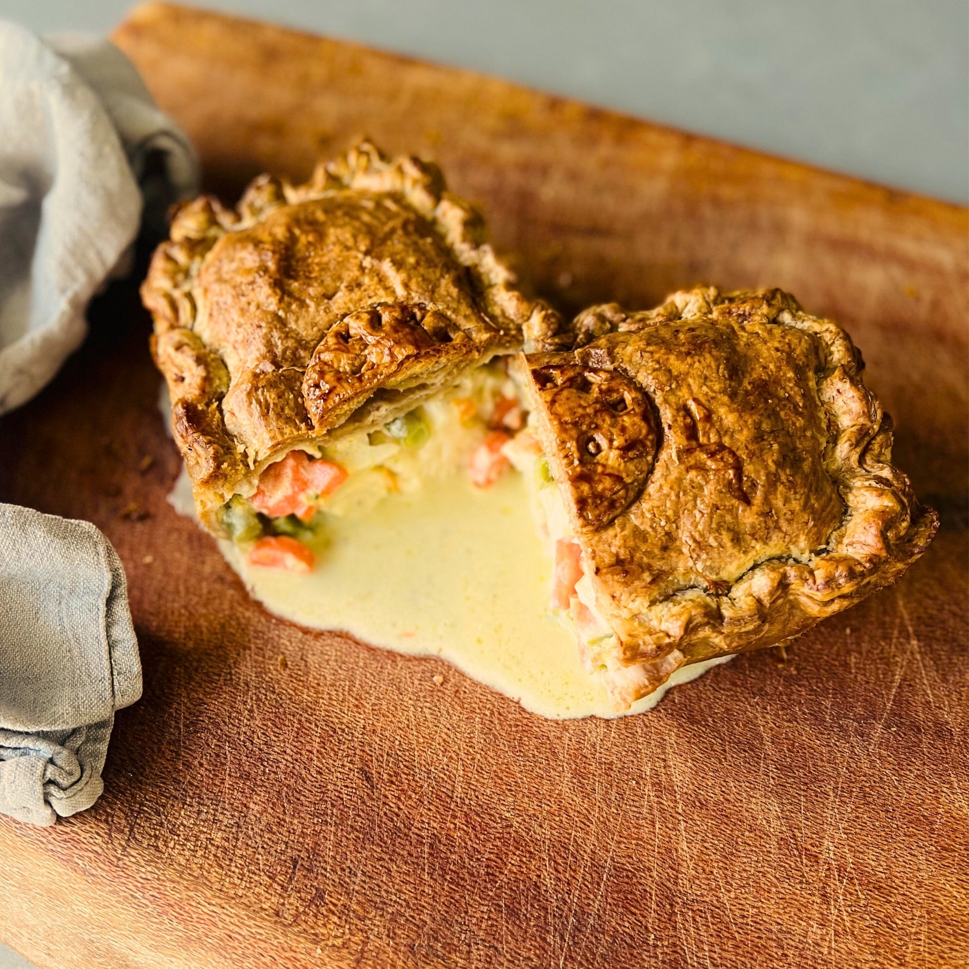 Vegetarian pie with golden crust – veg meal delivery Northern Rivers